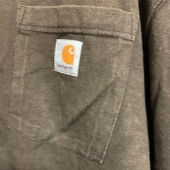 カーハートロングTシャツブラウンの画像