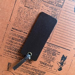 新品　ハンドメイド　しおり　黒　ハンドメイド　栞　レザー　本革　皮　ブラック　ブックマーカー　ブックマーク　システム手帳　本　メンズ　　の画像