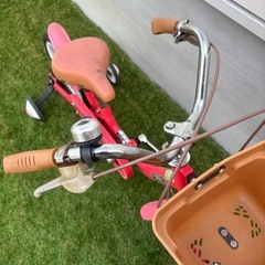 people 子供用自転車/14インチ レッド 補助輪付き自転車の画像