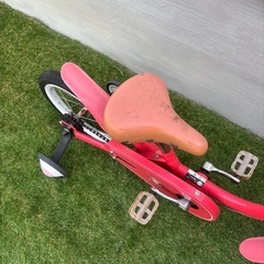 people 子供用自転車/14インチ レッド 補助輪付き自転車の画像