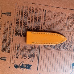 新品　鉛筆カバー　本革　レザー　革　皮　オレンジ　トラベラーズノートに　鉛筆の画像