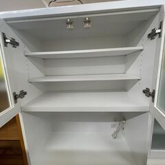 【ジャングルジャングル滋賀草津店】ジモティ来店特価‼ 食器棚 ニトリ ホワイト J-251148の画像