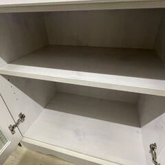 【ジャングルジャングル滋賀草津店】ジモティ来店特価‼ 食器棚 オフホワイト J-251149の画像