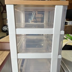 ウッドトップチェスト　収納ケース　衣装ケース　クローゼットケース　３段の画像