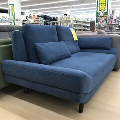 A-516【リユースのサカイ野々市店】ジモティ来店特価‼ ２人掛けソファー ブルー クリーニング済みの画像