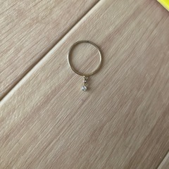 11号　ゴールド　指輪　リング　一粒　ダイヤ風　ラインストーン　ジルコニア　アクセサリー　 天然石　ハンドメイドパーツの画像