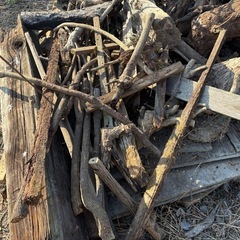 焚火などに　薪、廃材の画像