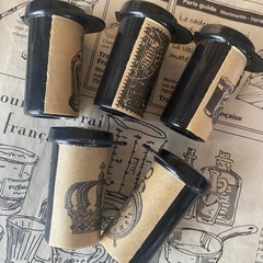 セット　アンティーク　小物入れ　ケース　保管　容器　ゴシック　遮光　黒　種入れ　種子入れ　ガーデン雑貨　インテリア　ヴィクトリアン　シードケース　ハンドメイドの画像