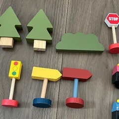 木製 汽車 レールセットの画像