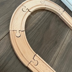 木製 汽車 レールセットの画像