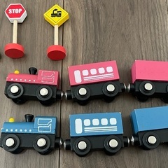 木製 汽車 レールセットの画像