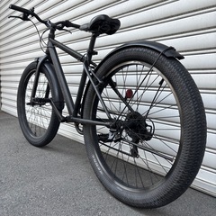 【12万で購入】ファットバイク 黒 26インチ 美品 マットブラック 超極太タイヤ 高級名門シマノ社製変速搭載 MTB　BMX ビーチクルーザー クロス ピスト ロードお洒落 自転車【早い者勝ち】の画像