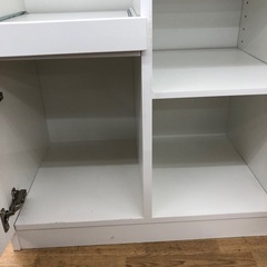 【ドリーム川西店御来店限定】☆ジモティー見たよ♪割引☆ ニトリ レンジ台 WHT クリーニング済み 【99560000033964】の画像