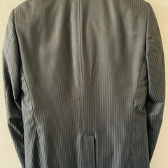 【A5】TAKAQ SLIM FITブラックストライプ ビジネススーツ上下セットの画像
