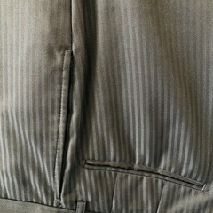 【A5】TAKAQ SLIM FITブラックストライプ ビジネススーツ上下セットの画像