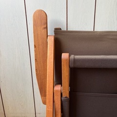 ニトリ 木製ローチェア ブラウン アウトドアの画像