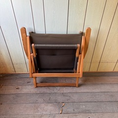 ニトリ 木製ローチェア ブラウン アウトドアの画像