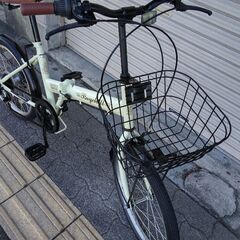 Raychell[レイチェル]FB-206R 20吋折り畳み自転車 外装6段/アイボリーの画像