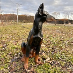 犬の置物　ガーデニングの画像