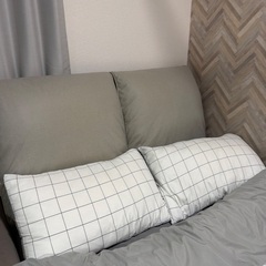 ダブルベッド、マットレス、布団、枕　セットの画像