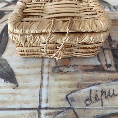 ドールハウス　ミニチュア　天然　小物入れ　ケース　竹　ナチュラル　バスケット　雑貨　オブジェ　置物　小物　 レトロの画像