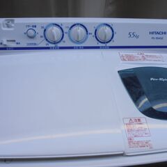 621＃中古　HITACHI　2槽式洗濯機 　PS-55AS2 　2023年製　5.5kgの画像