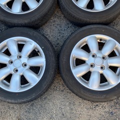 香川県　人気　HE22S ラパン　純正　アルミホイール　タイヤ2020年　7分山 155/65R14の画像