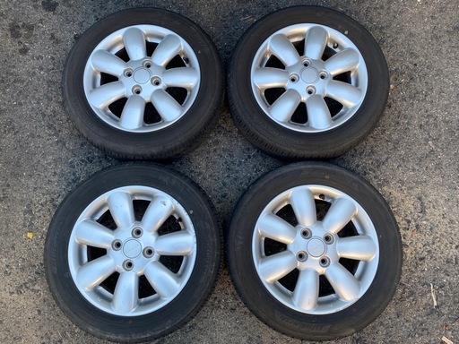 香川県　人気　HE22S ラパン　純正　アルミホイール　タイヤ2020年　7分山 155/65R14