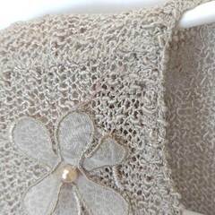 Chamois Royal シャミーロイヤル ニット 刺繍 花 ブラウス サイズ9 レディース トップスの画像