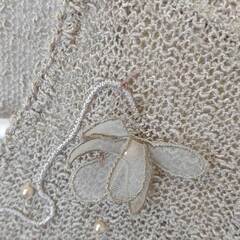 Chamois Royal シャミーロイヤル ニット 刺繍 花 ブラウス サイズ9 レディース トップスの画像