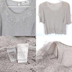 Chamois Royal シャミーロイヤル ニット 刺繍 花 ブラウス サイズ9 レディース トップスの画像