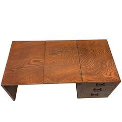 25C525_ジ4【アンティーク】折り畳み式文机 平机 袖机 稽古机 作業台 木製家具 インテリア 現状品 中古の画像