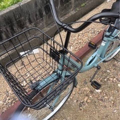チャイルドシート付き自転車の画像