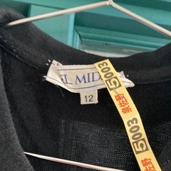 EL MIDAS（エルミダ） 半袖ポロブラウス 12号 黒・花柄の画像