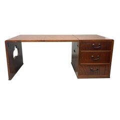 25C525_ジ4【アンティーク】折り畳み式文机 平机 袖机 稽古机 作業台 木製家具 インテリア 現状品 中古の画像