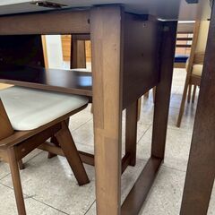 ★リユースのサカイ高崎店★TJ13291 (株)ニトリ 4人掛けダイニングセット 茶白 H70×D75.5×W120.5 クリーニング済みの画像