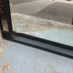 大型 アイアン ウォールミラー 壁掛け インテリア 鏡 インダストリアル好き 鉄　枠 店舗などにも の画像