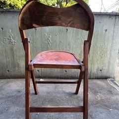 【11/14まで】アンティーク　木製フォールディングチェア　　折り畳み椅子　古道具　ヴィンテージの画像