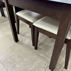 ★リユースのサカイ高崎店★TJ13293  4人掛けダイニングセット 黒 H71.5×D80×W120 クリーニング済みの画像