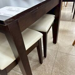 ★リユースのサカイ高崎店★TJ13293  4人掛けダイニングセット 黒 H71.5×D80×W120 クリーニング済みの画像