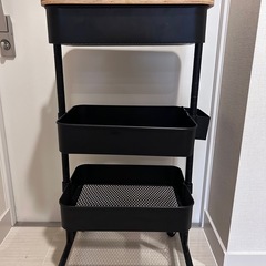 IKEA 3段ラック ブラック ロースコグの画像