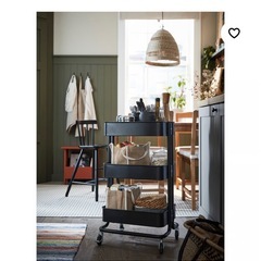 IKEA 3段ラック ブラック ロースコグの画像