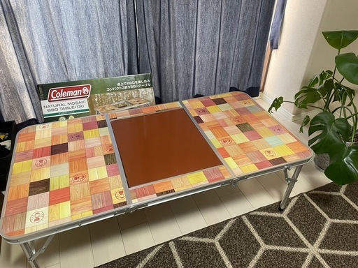 Coleman Natural Mosaic BBQ Table/130美品 キャンプ バーベキュー、美品コールマンナチュラルモザイク