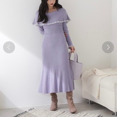 JILL by JILL STUARTのケープリブニットワンピースです☺️の画像