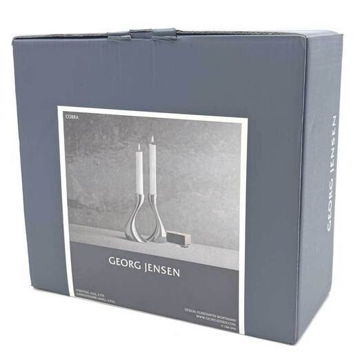 【未使用】  ジョージ ジェンセン キャンドルホルダー COBRA コブラ 2個セット 全高16cm ステンレススティール(ミラー仕上げ)