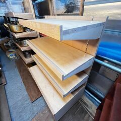 木製陳列棚 ゴンドラ 什器 シェルフ 引出し付き ②の画像