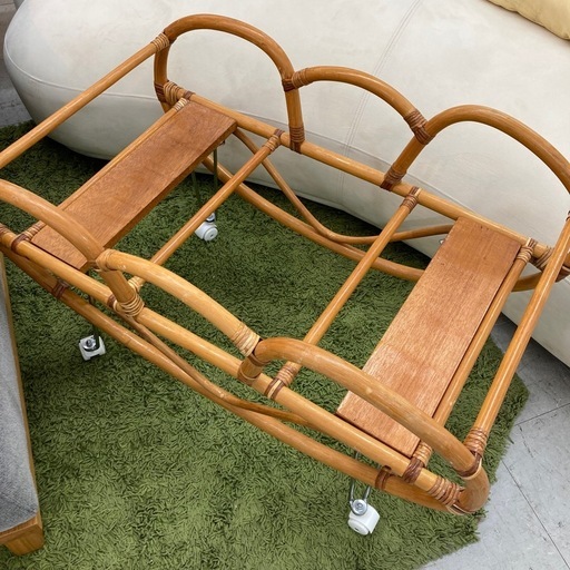 レトロ ヴィンテージ ラタンゆりかご ベビーベッド