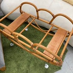 レトロ　ヴィンテージ　ラタンゆりかご　ベビーベッドの画像