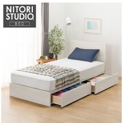 ニトリ　引き出し付ベッドフレーム＋Nスリープマットレスセット【フレームのみも可】の画像