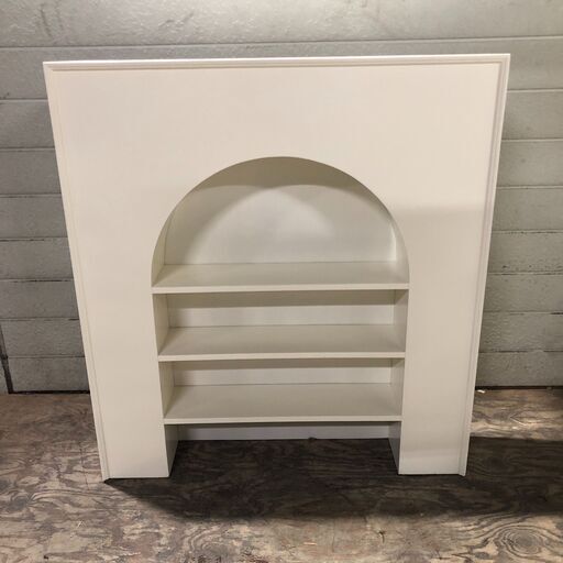 11/12 終 アーチ型 棚 オープンシェルフ 収納棚 マントルピース ホワイト W110×D21×H121cm 韓国 25k菊E